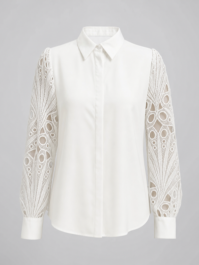 Blusa Hollis con Paneles de Encaje