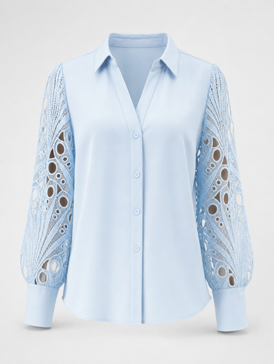 Blusa Hollis con Paneles de Encaje