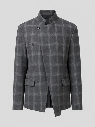 Chaqueta de Cuadros con Cuello Alto Oakhanger