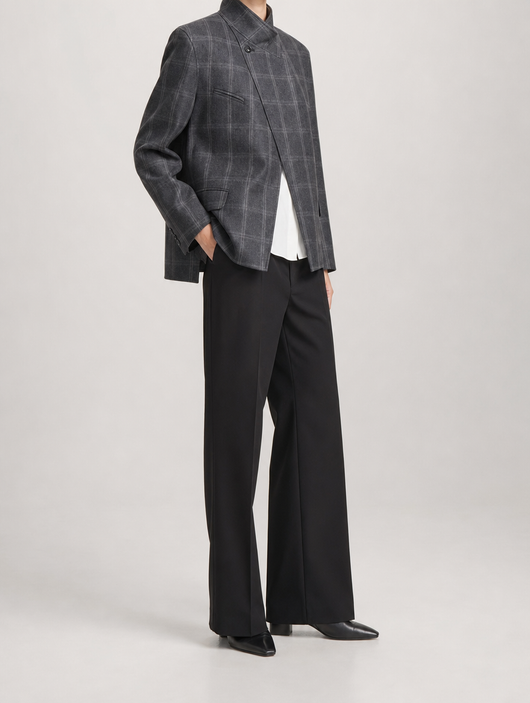 Chaqueta de Cuadros con Cuello Alto Oakhanger