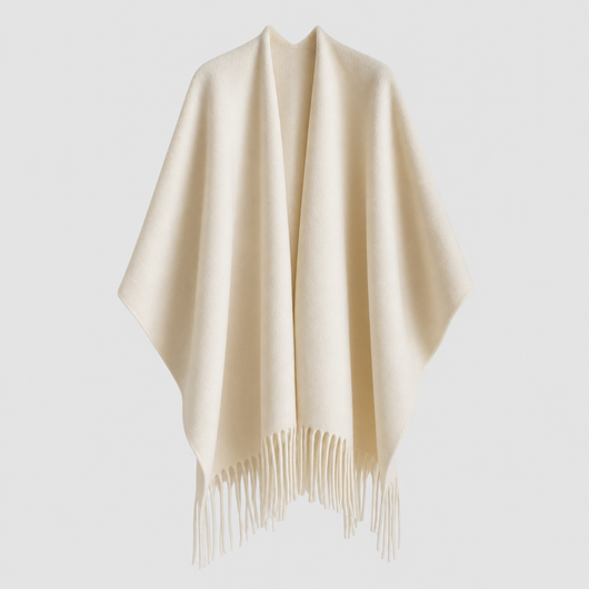 Poncho Reversible con Flecos Zennor