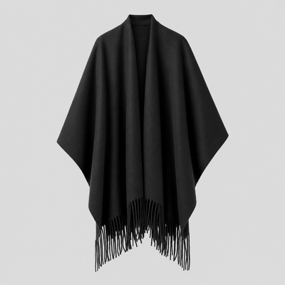 Poncho Reversible con Flecos Zennor