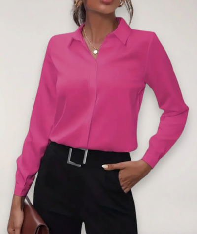 Blusa Stefanie Entallada de Botones para Oficina