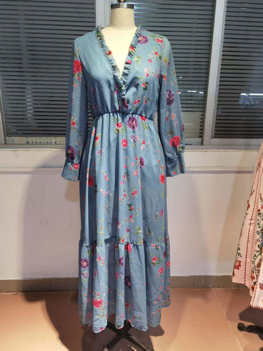 Vestido Maxi Pauline Boho con Volantes de Verano