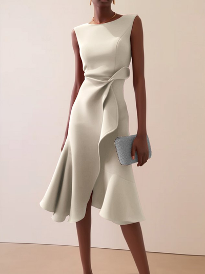 Vestido Midi Beatrice Drapeado Asimétrico