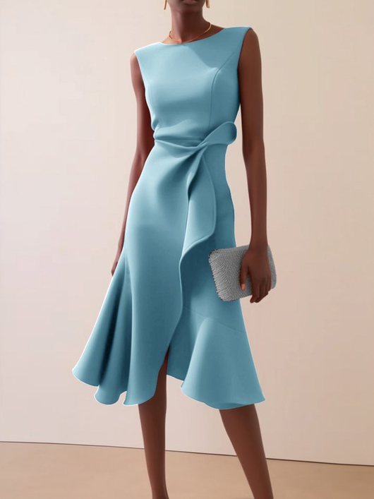 Vestido Midi Beatrice Drapeado Asimétrico