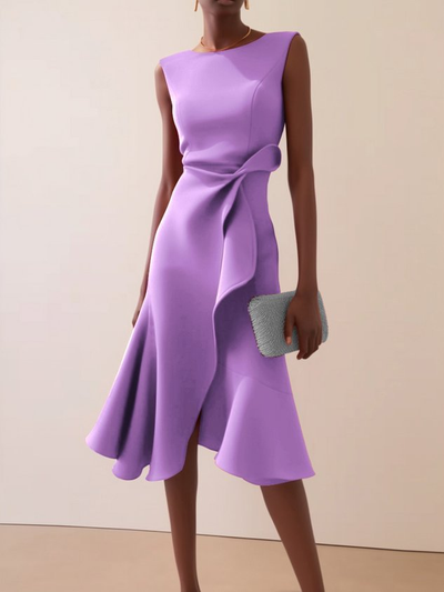 Vestido Midi Beatrice Drapeado Asimétrico