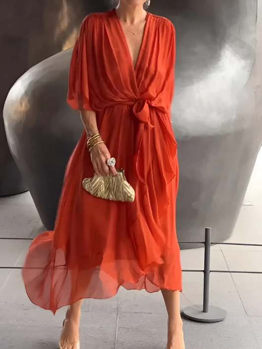 Vestido Midi Cruzado – Vestido Casual | Sylvia