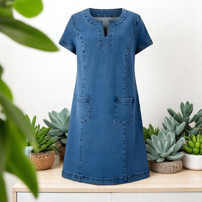 Vestido Vaquero Evasé – Vestido Casual | Celeste