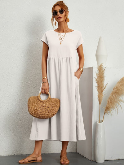 Vestido Largo Fruncido – Vestido Casual de Verano | Camille