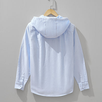 Camisa con Capucha Cassian de Lino y Algodón - Comodidad Ligera y Transpirable