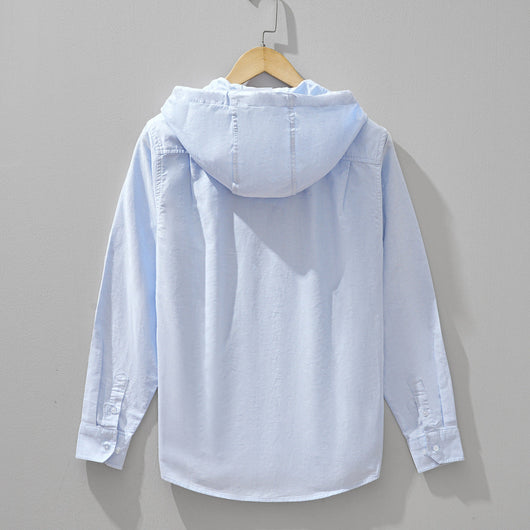 Camisa con Capucha Cassian de Lino y Algodón - Comodidad Ligera y Transpirable