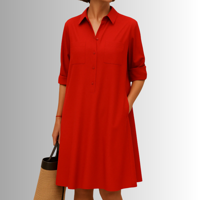 Vestido Evasé con Botones – Vestido Elegante | Sophia