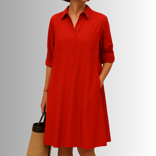 Vestido Evasé con Botones – Vestido Elegante | Sophia