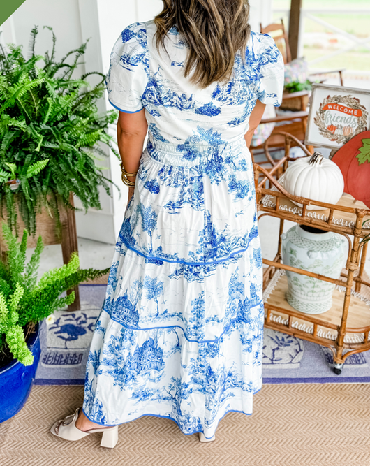 Vestido Maxi Escalonado Estampado – Vestido Casual | Eliana