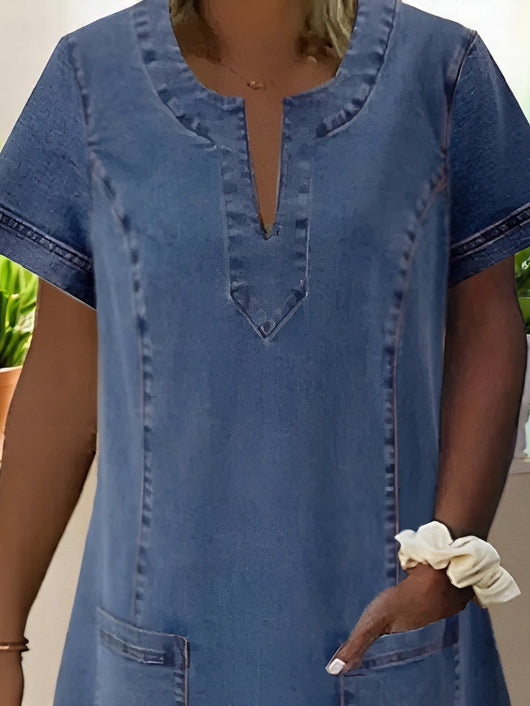 Vestido Vaquero Evasé – Vestido Casual | Celeste