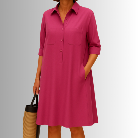 Vestido Evasé con Botones – Vestido Elegante | Sophia