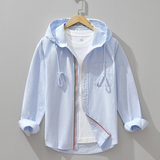 Camisa con Capucha Cassian de Lino y Algodón - Comodidad Ligera y Transpirable