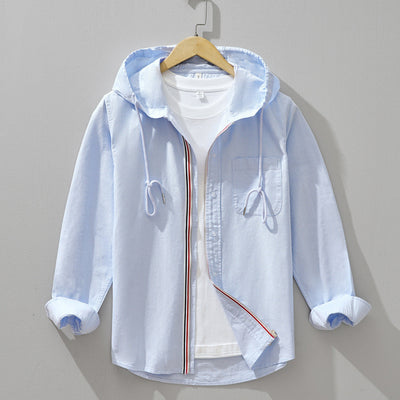 Camisa con Capucha Cassian de Lino y Algodón - Comodidad Ligera y Transpirable