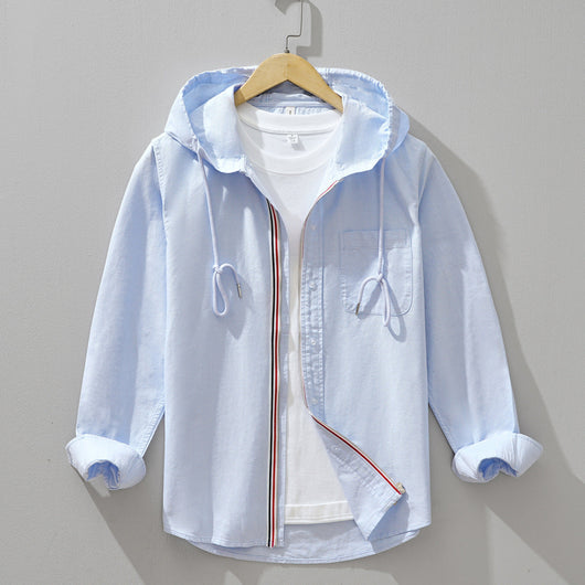 Camisa con Capucha Cassian de Lino y Algodón - Comodidad Ligera y Transpirable