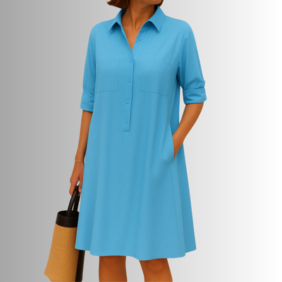 Vestido Evasé con Botones – Vestido Elegante | Sophia
