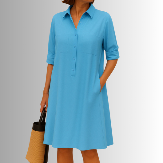Vestido Evasé con Botones – Vestido Elegante | Sophia