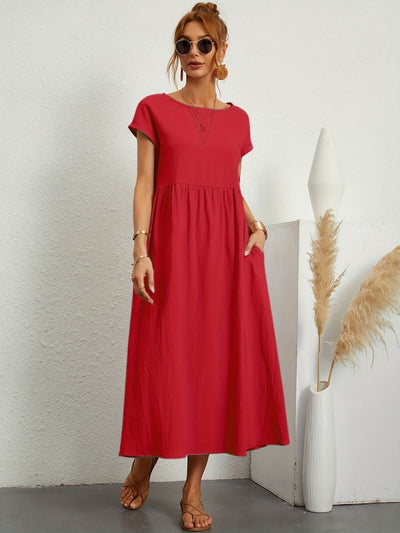 Vestido Largo Fruncido – Vestido Casual de Verano | Camille