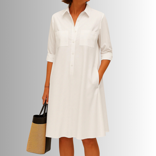 Vestido Evasé con Botones – Vestido Elegante | Sophia