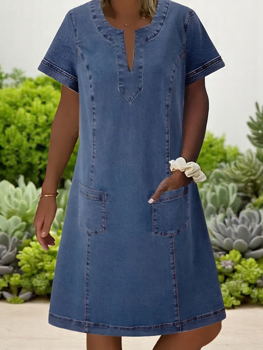 Vestido Vaquero Evasé – Vestido Casual | Celeste