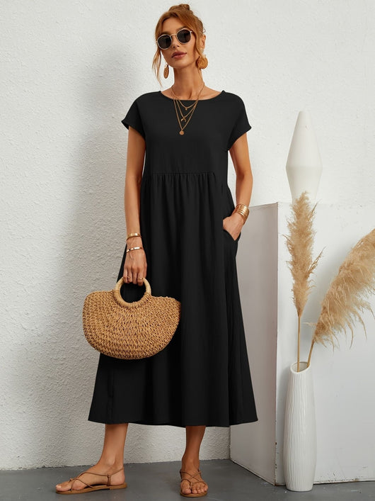 Vestido Largo Fruncido – Vestido Casual de Verano | Camille