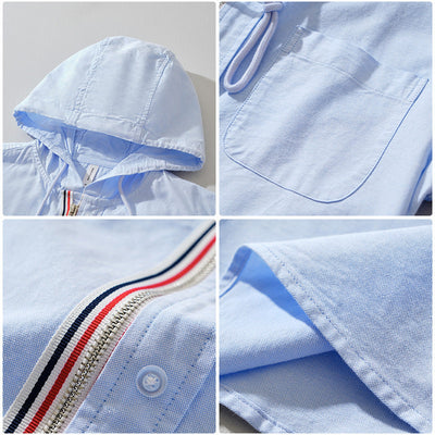 Camisa con Capucha Cassian de Lino y Algodón - Comodidad Ligera y Transpirable