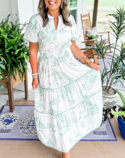 Vestido Maxi Escalonado Estampado – Vestido Casual | Eliana