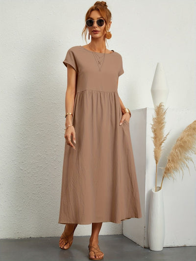 Vestido Largo Fruncido – Vestido Casual de Verano | Camille