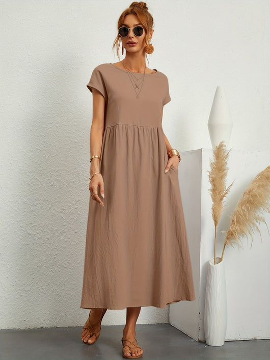 Vestido Largo Fruncido – Vestido Casual de Verano | Camille