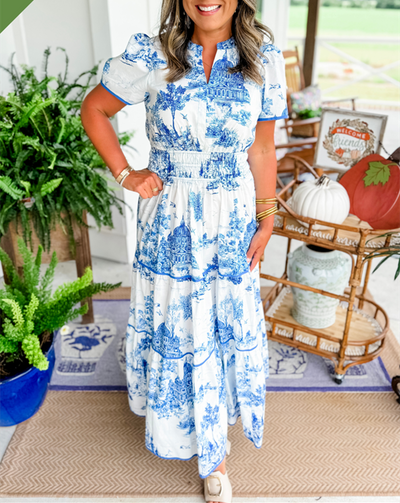 Vestido Maxi Escalonado Estampado – Vestido Casual | Eliana