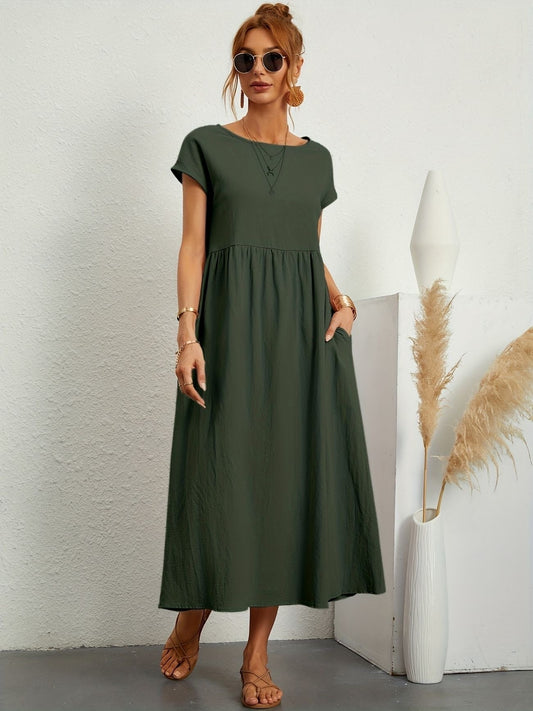 Vestido Largo Fruncido – Vestido Casual de Verano | Camille