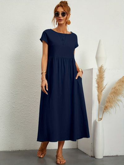 Vestido Largo Fruncido – Vestido Casual de Verano | Camille