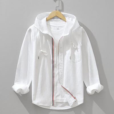 Camisa con Capucha Cassian de Lino y Algodón - Comodidad Ligera y Transpirable