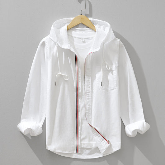 Camisa con Capucha Cassian de Lino y Algodón - Comodidad Ligera y Transpirable