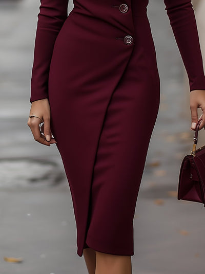Vestido Midi Katharina Cruzado de Primavera con Botones
