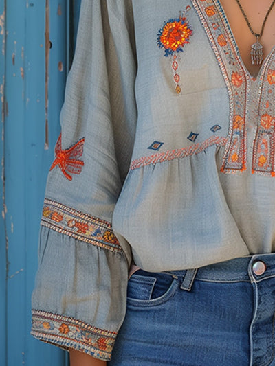 Blusa Magdalena Bohemia Bordada de Verano