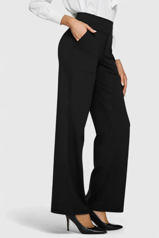 Pantalón Nadine de Pierna Ancha con Cintura Elástica