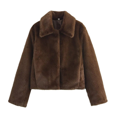 Chaqueta Corta Emilia de Piel Sintética con Cuello