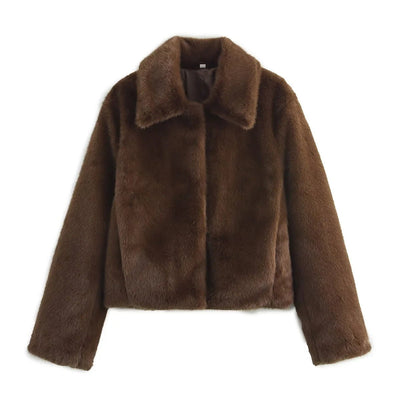 Chaqueta Corta Emilia de Piel Sintética con Cuello