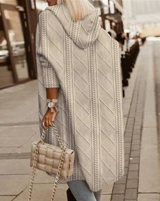 Cárdigan Charlotte Oversize de Punto Grueso con Capucha