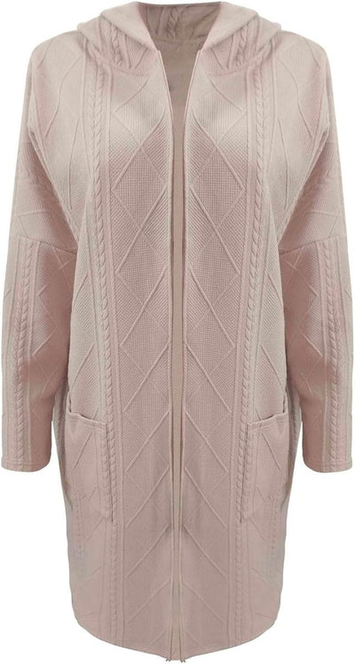 Cárdigan Charlotte Oversize de Punto Grueso con Capucha