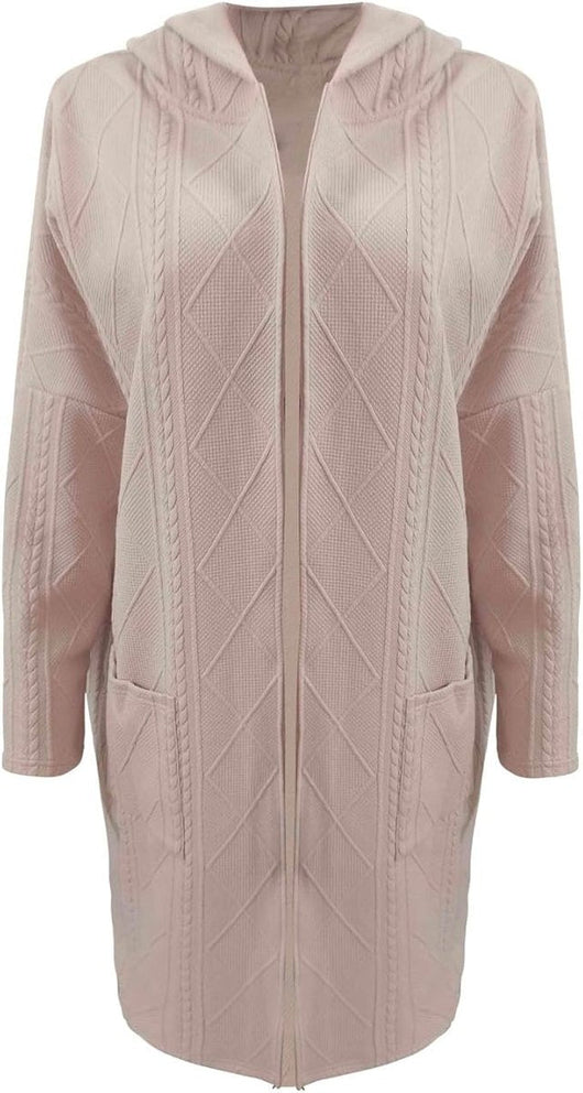 Cárdigan Charlotte Oversize de Punto Grueso con Capucha