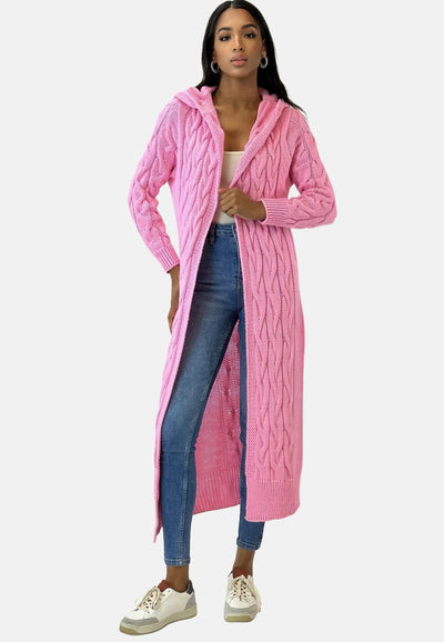 Cárdigan Charlotte Oversize de Punto Grueso con Capucha