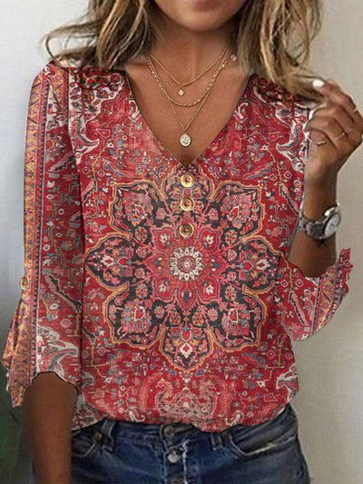 Blusa Elfriede de Estampado Bohemio