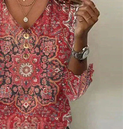 Blusa Elfriede de Estampado Bohemio